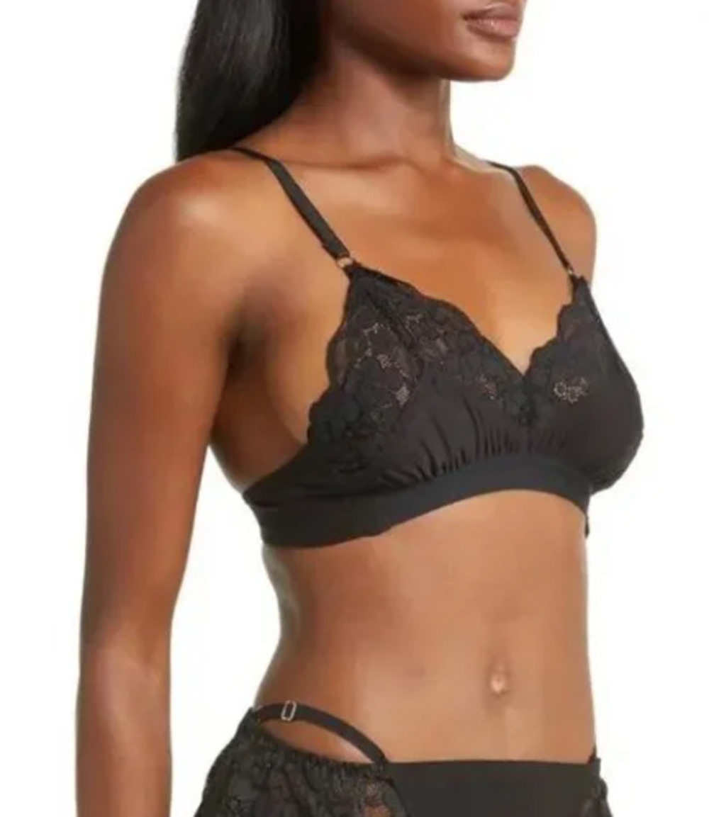 We are HAH Bralette Size X-Large Lace Bra Ladies Lounge Black Noir Size XL New